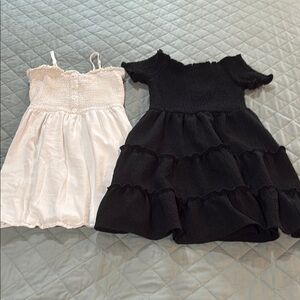 Charming Black and White Kids Dresses-size L